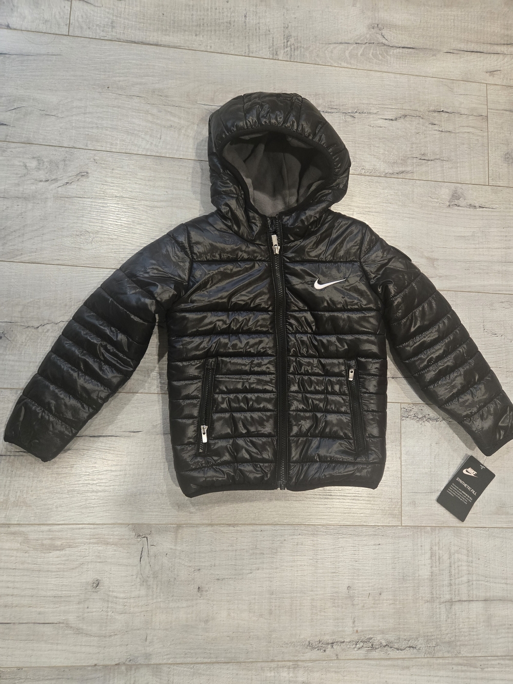Nike Kids' Black Hooded Puffer Jacket